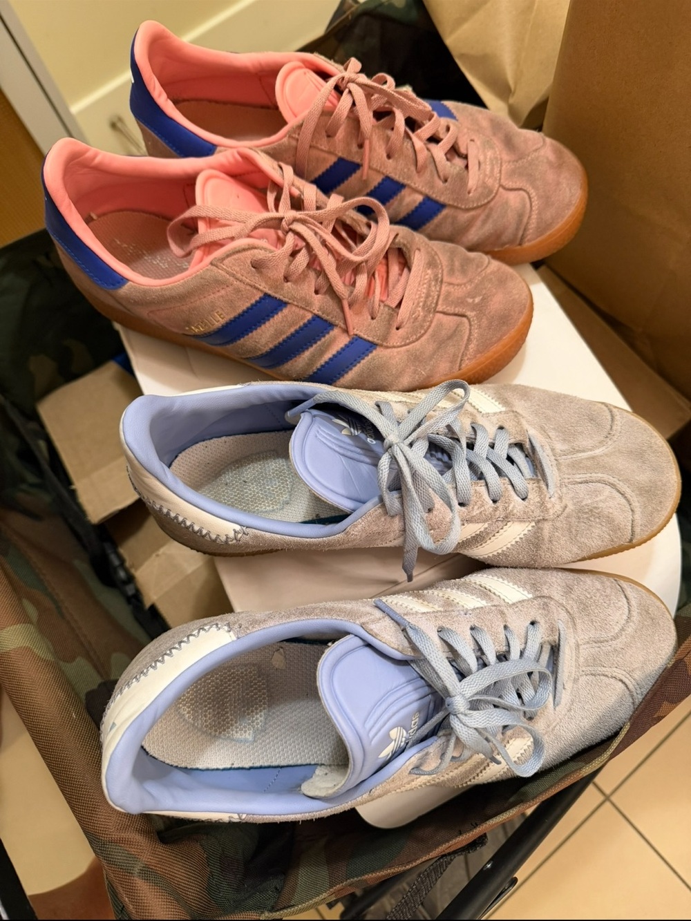 adidas Women’s Suede Sneakers - Pink/Blue & Light Gray/Lavender